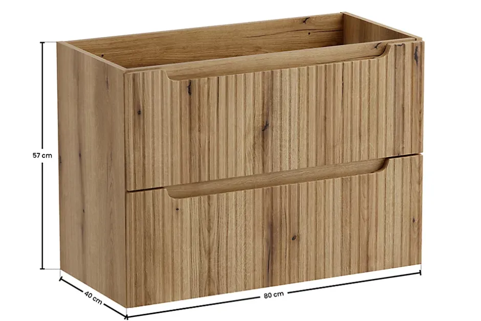 Furnidea Meuble suspendu sous vasque 80 cm à tiroirs NOVA chêne Coast Evoke* Meuble Sous-Vasque