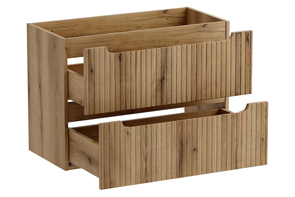 Furnidea Meuble suspendu sous vasque 80 cm à tiroirs NOVA chêne Coast Evoke* Meuble Sous-Vasque