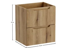 Furnidea Meuble suspendu sous vasque 50 cm à tiroirs NOVA chêne Coast Evoke