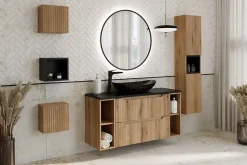 Furnidea Meuble suspendu sous vasque 50 cm à tiroirs NOVA chêne Coast Evoke