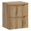 Furnidea Meuble suspendu sous vasque 50 cm avec plan et 2 tiroirs NOVA chêne Coast Evoke
