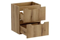 Furnidea Meuble suspendu sous vasque 50 cm avec plan et 2 tiroirs NOVA chêne Coast Evoke