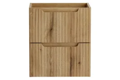 Furnidea Meuble suspendu sous vasque 50 cm avec plan et 2 tiroirs NOVA chêne Coast Evoke