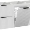 Furnidea Meuble suspendu sous vasque avec panier à linge ADEL BLANC 160 cm