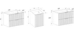 Furnidea Meuble suspendu sous vasque avec panier à linge ADEL BLANC 160 cm