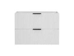 Furnidea Meuble suspendu sous vasque avec panier à linge ADEL BLANC 160 cm