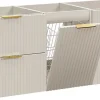 Furnidea Meuble suspendu sous vasque avec panier à linge ADEL CACHEMIRE 160 cm