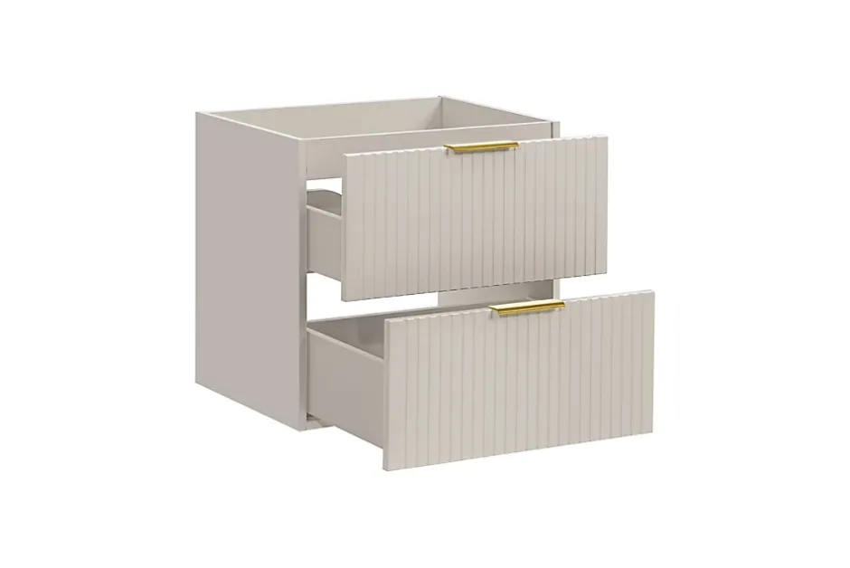 Furnidea Meuble suspendu sous vasque avec panier à linge ADEL CACHEMIRE 160 cm