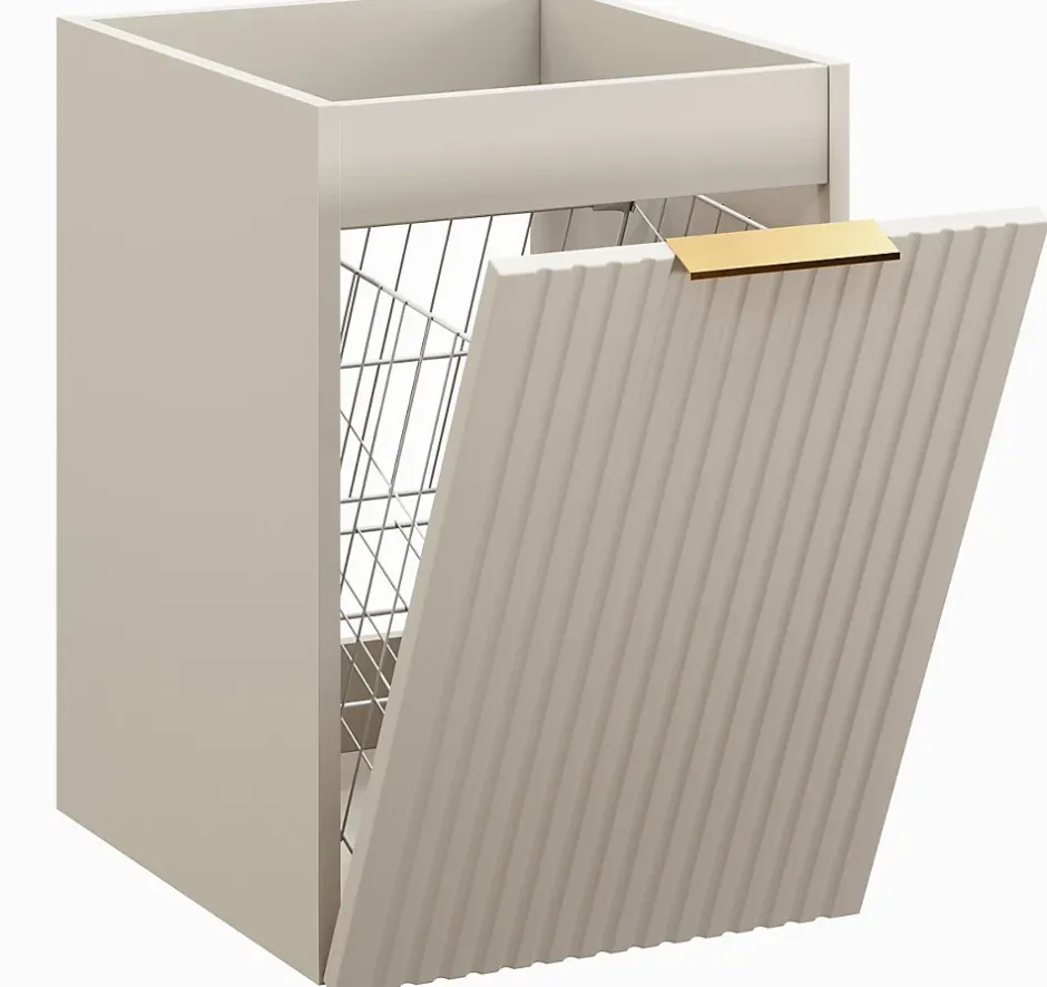 Furnidea Meuble suspendu sous vasque avec panier à linge ADEL CACHEMIRE 160 cm