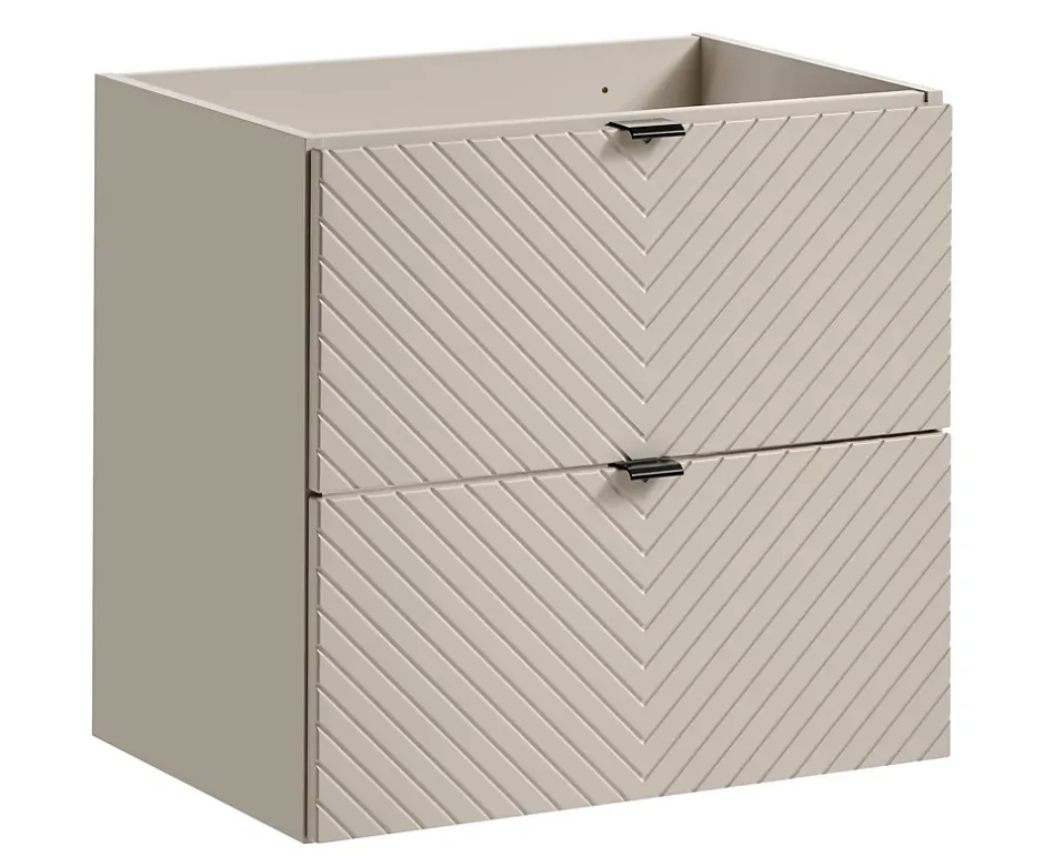 Furnidea Meuble suspendu sous vasque avec 2 tiroirs VIVA CACHEMIRE 60 cm