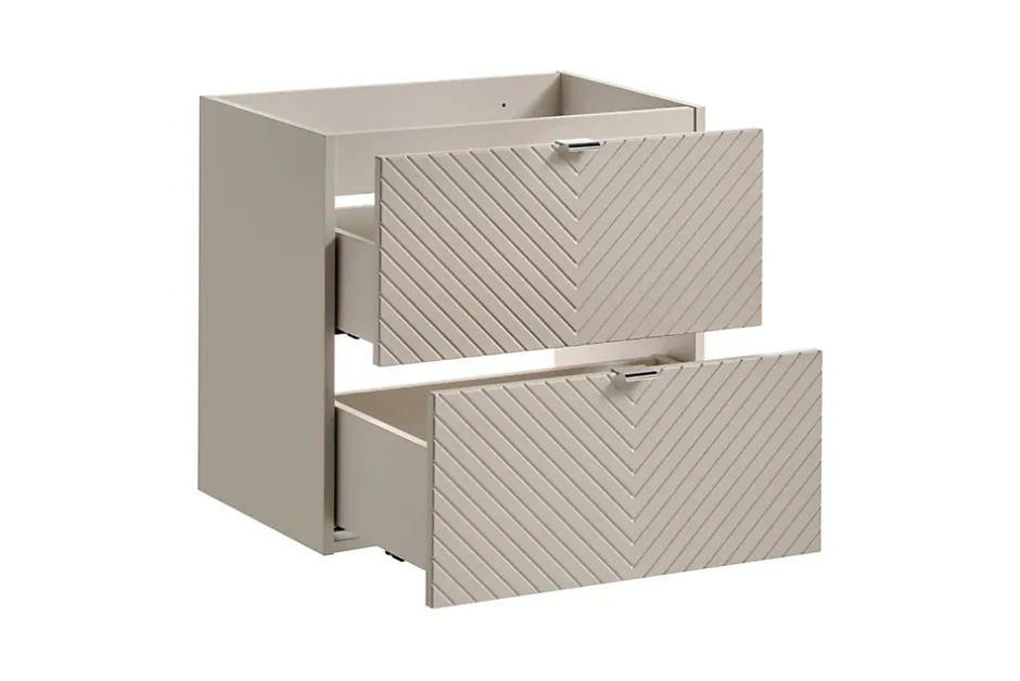 Furnidea Meuble suspendu sous vasque avec 2 tiroirs VIVA CACHEMIRE 60 cm