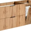 Furnidea Meuble suspendu sous vasque avec panier à linge ADEL CHÊNE 120 cm