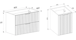 Furnidea Meuble suspendu sous vasque avec panier à linge ADEL CHÊNE 120 cm