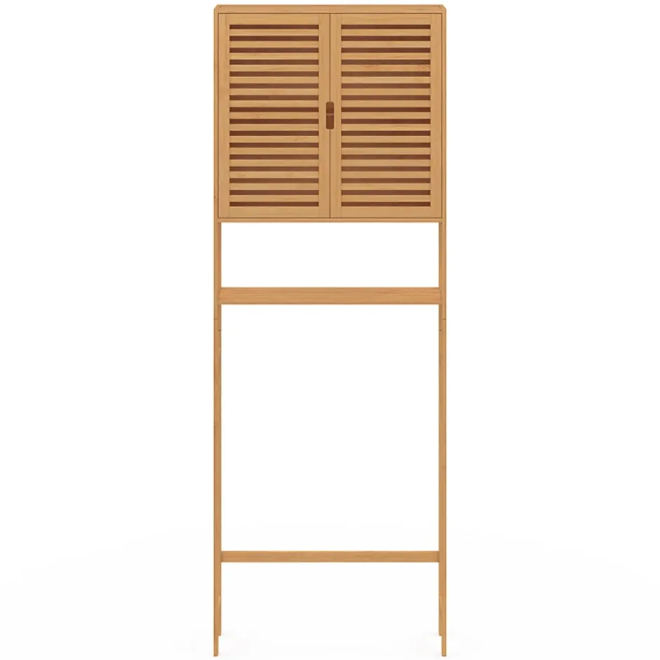 IDMarket Meuble étagère dessus WC placard bambou BEA* Meuble Wc|Meuble De Salle De Bains Faible Profondeur