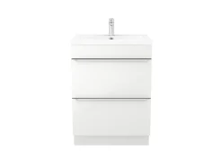 GoodHome Meuble vasque à poser blanc l.60 cm Imandra + plan vasque blanc céramique Nira,