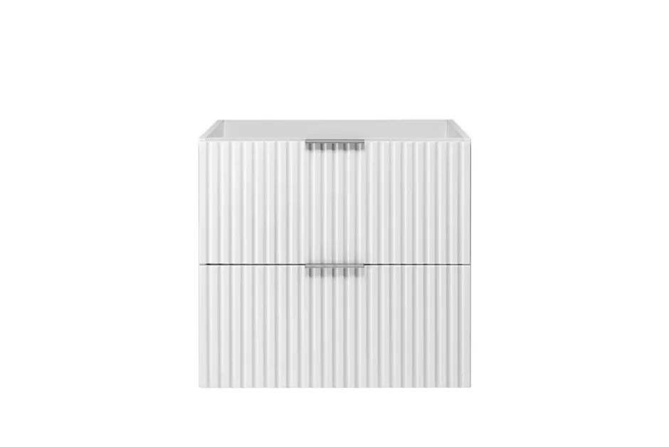 3xE Living Meuble vasque, Blanc, 60 x 57 x 46 cm, poignée argentée, sans plateau* Lave-Mains