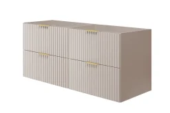 3xE Living Meuble vasque, Cachemire, 120 (2 x 60) x 57 x 46 cm, poignée dorée, sans plateau