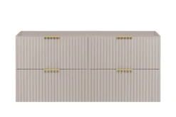 3xE Living Meuble vasque, Cachemire, 120 (2 x 60) x 57 x 46 cm, poignée dorée, sans plateau
