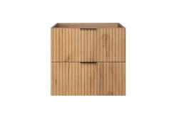 3xE Living Meuble vasque, Chêne Craft, 60 x 57 x 46 cm, poignée noire, sans plateau* Lave-Mains