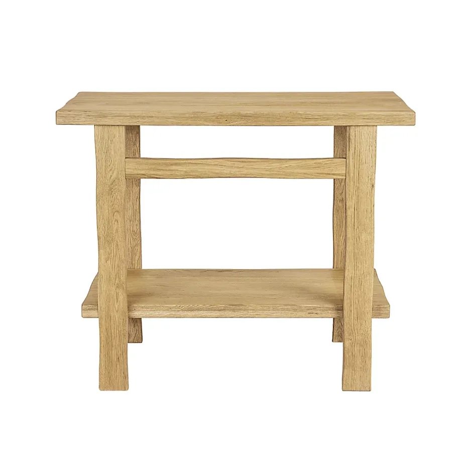 Homesight Meuble vasque en chêne massif vieilli l.95 x H.78 x P.50 cm, Taby