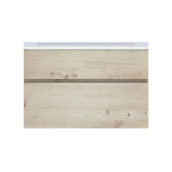 Cooke & Lewis Meuble vasque faible profondeur suspendu effet chêne artisan l.90 cm + plan vasque blanc en résine, Calao