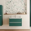 Sanitaire Meuble vasque JUPITER 3.0 Bleu Canard 80 cm - SANS miroir