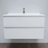 Cuisibane Meuble vasque L 90cm P 55cm ROMY - Blanc brillant