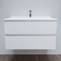 Cuisibane Meuble vasque L 90cm P 55cm ROMY - Blanc brillant