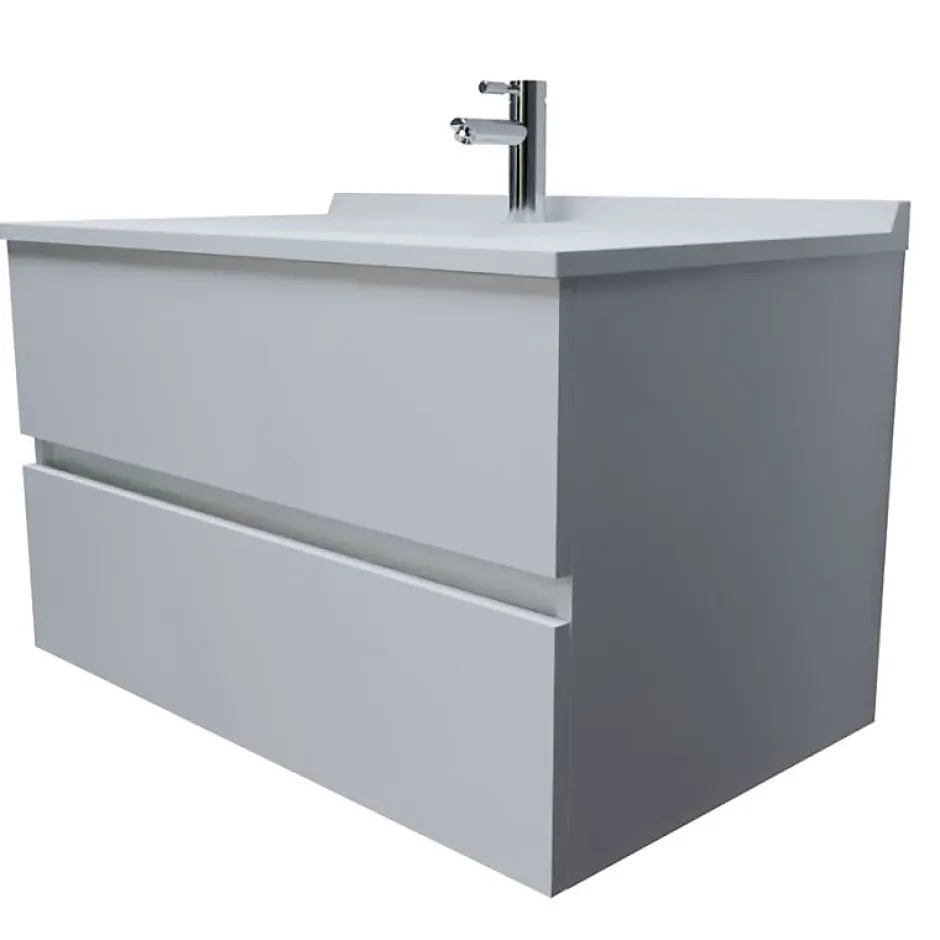 Cuisibane Meuble vasque L 90cm P 55cm ROMY - Blanc brillant