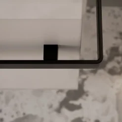 Bernstein Meuble vasque lave-main Blanc mat 45x35x50cm (LxPxH) 1 tiroir + rangement gauche + poignée Noir mat - COMPACT450* Lave-Mains