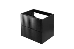 3xE Living Meuble vasque, Noir, 60 x 57 x 46 cm, poignée noire, sans plateau* Lave-Mains