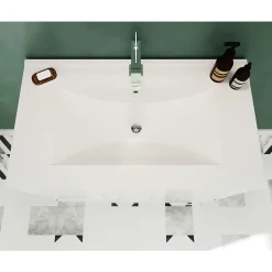Saniverre Meuble vasque sur pieds MADRID - simple vasque Blanc L. 100 cm -