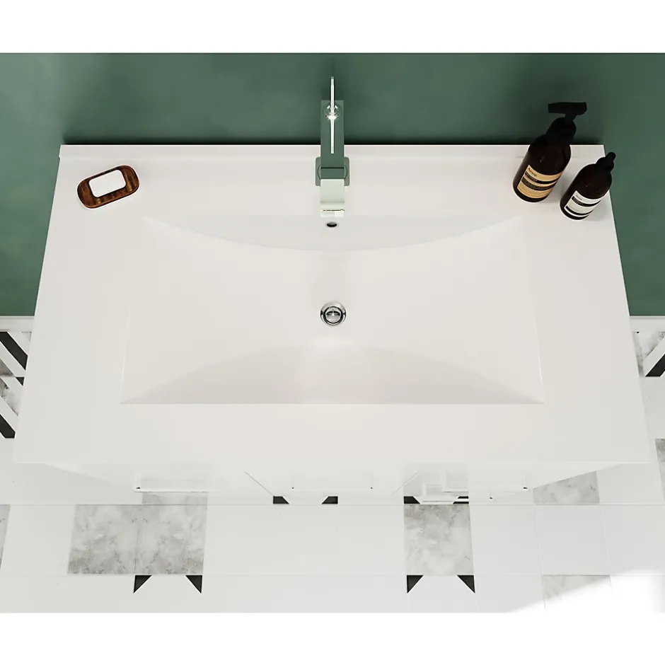 Saniverre Meuble vasque sur pieds MADRID - simple vasque Blanc L. 100 cm -