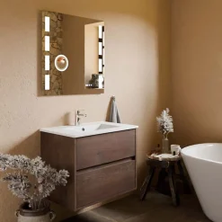 Cuisibane Meuble vasque suspendu ALIXIA 70 cm + miroir Excell Plus