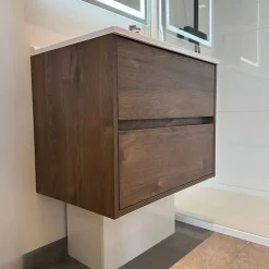 Cuisibane Meuble vasque suspendu ALIXIA 70 cm + miroir Excell Plus