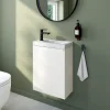 Homesight Meuble vasque suspendu blanc mat l.44 cm Imandra + plan vasque effet marbre blanc, GoodHome* Lave-Mains