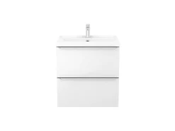 GoodHome Meuble vasque suspendu blanc brillant l.60 cm Imandra + plan vasque blanc céramique Lana,