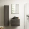 Ipiemme SRL Meuble vasque suspendu effet chêne Metz l.60 cm + plan de toilette effet chêne Metz, Pura+