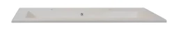 Meuble vasque suspendu effet chêne artisan l.120 cm + plan vasque blanc en résine, Calao* Meuble Vasque