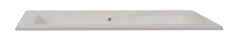Meuble vasque suspendu effet chêne artisan l.120 cm + plan vasque blanc en résine, Calao* Meuble Vasque