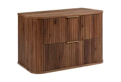 3xE Living Meuble vasque suspendu pour salle de bain, chêne noyer, 80,4 x 51,7 x 41,5 cm