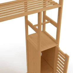 IDMarket Meuble WC 3 en 1 avec armoires de rangement bambou BEA