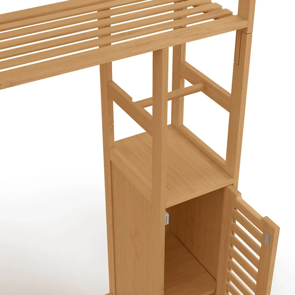 IDMarket Meuble WC 3 en 1 avec armoires de rangement bambou BEA