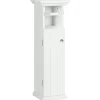 kleankin Meuble WC armoire toilette - porte, support papier - dim. 21L x 17l x 66H cm - blanc* Meuble Wc