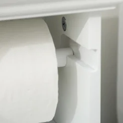 kleankin Meuble WC armoire toilette - porte, support papier - dim. 21L x 17l x 66H cm - blanc* Meuble Wc