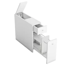 Pier Import Meuble WC blanc, 2 tiroirs rangement 1 porte MARFA* Armoire De Salle De Bains