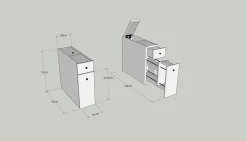 Pier Import Meuble WC blanc, 2 tiroirs rangement 1 porte MARFA* Armoire De Salle De Bains