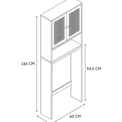 The Home Deco Factory Meuble WC cannage et bois Bali - Type: Mobilier* Armoire De Toilette