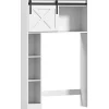 Homcom Meuble WC dessus de toilette meuble toilettes - porte coulissante, 6 compartiments - blanc* Meuble Wc