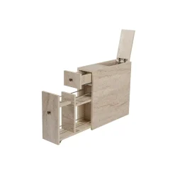Pier Import Meuble WC effet travertin, 2 tiroirs 1 porte MARFA* Armoire De Salle De Bains